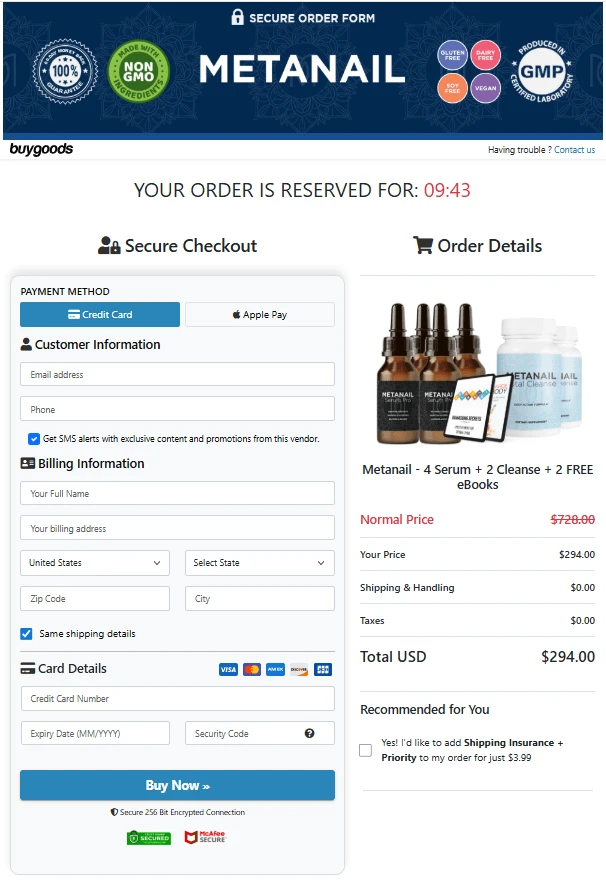 Metanail serum pro order